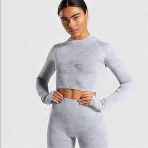 Gymshark Camo long sleeve crop, Size XS